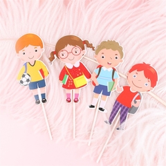 Set 4 que cắm học sinh 1 cô bé + 3 cậu bé (CD)