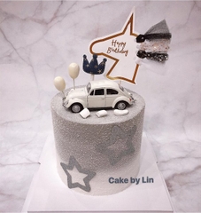 Trang trí xe cổ màu trắng nhựa