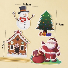 Set 4 que cắm GS ông già Noel + ngôi nhà + cây thông + người tuyết