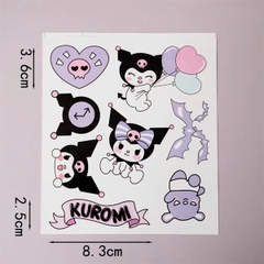 Set 10 set tấm dán sticker Kuromi ôm bóng bay