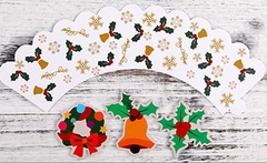 Set 12 bọc cupcake + 12 que cắm GS Noel