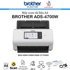 Máy scan Brother ADS-4700W (Scan 2 mặt | ADF 80 tờ | 40ppm/80ipm | A4 | USB | LAN | WIFI)