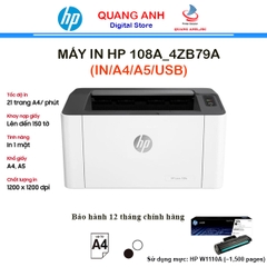 Máy in laser đen trắng HP 108A 4ZB79A (In| A4| A5| USB)