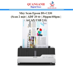 Máy scan Epson DS-C330 (Scan 2 mặt | ADF 20 tờ | 30ppm/60ipm | A4| A5| USB 2.0)