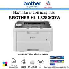 Máy in laser màu Brother HL-L3280CDW (In 2 mặt| A4| A5| USB| LAN| WIFI)