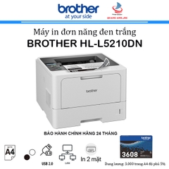 Máy in laser đen trắng Brother HL-L5210DN (In đảo mặt| A4| A5| USB| LAN)