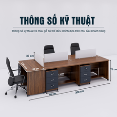 Bàn Cụm 5 SMBC5003 300cm x120cm