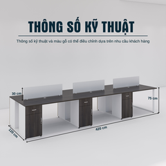 Bàn cụm 6 SMBC6006 420cmx120cm