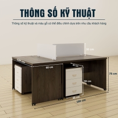 Bàn cụm 3 SMBC3003 180cm x120cm