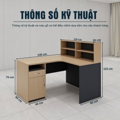 Bàn Chữ L Nhân Viên Cao Cấp SMBL1004