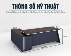 Bàn Giám Đốc BGDSM058 220cmx80cm