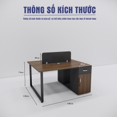 Bàn cụm 2 SMBC2003 140cm x120cm