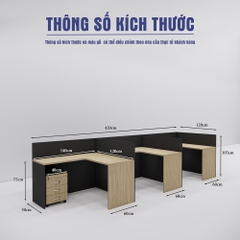 Bàn cụm 3 SMBC3002 420cm x120cm