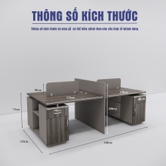Bàn cụm 4 SMBC4001 240cm x120cm