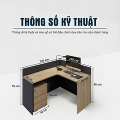 Bàn Chữ L Nhân Viên Cao Cấp SMBL1001