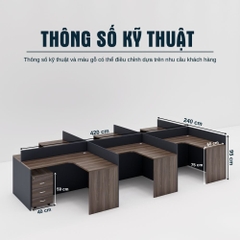Bàn cụm 6 SMBC6005 420cm x240cm
