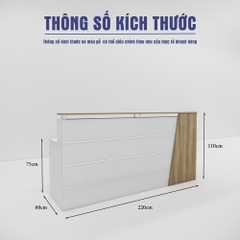 Quầy Lễ Tân SMQLT011 220cm x75cm