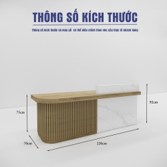 Quầy lễ tân SMQLTL012 220cm x75cm