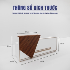 Quầy Lễ Tân SMQLT019 240cm x90cm