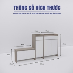 Mẫu Tủ Giày SMTGG011 200cm x110cm