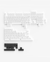 Keycap AKKO Set – Black on White BoW (ABS Double-Shot / SAL profile / 195 nút)