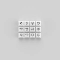Keycap AKKO set – White Transparent (PC / ASA-Clear profile / 155 nút)