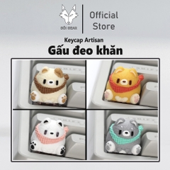 Keycap Lobo Artisan Gấu đeo khăn