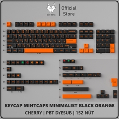 Keycap Cherry Mintcaps Minimalist Black Orange PBT Dyesub - Japanese