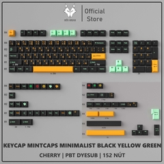 Keycap Cherry Mintcaps Minimalist Black Yellow Green PBT Dyesub - Japanese