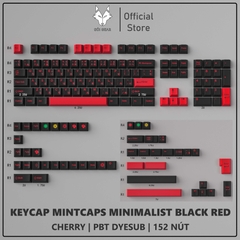 Keycap Cherry Mintcaps Minimalist Black Red PBT Dyesub