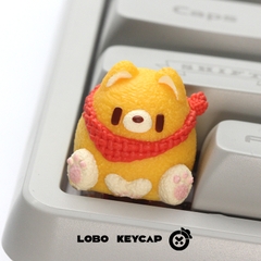 Keycap Lobo Artisan Gấu đeo khăn
