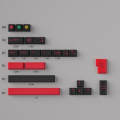 Keycap Cherry Mintcaps Minimalist Black Red PBT Dyesub