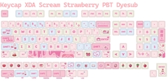 [In-stock] Keycap XDA Cream Strawberry PBT Dyesub