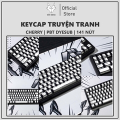 [In Stock] Keycap Cherry Mintcaps Truyện tranh PBT Dyesub - Trắng