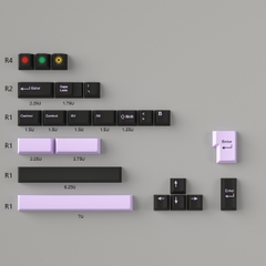 Keycap Cherry Mintcaps Minimalist Black Purple PBT Dyesub
