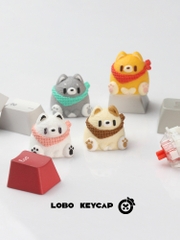 Keycap Lobo Artisan Gấu đeo khăn