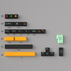 Keycap Cherry Mintcaps Minimalist Black Yellow Green PBT Dyesub - Japanese