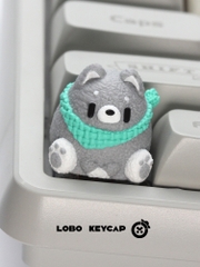 Keycap Lobo Artisan Gấu đeo khăn