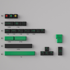 [In Stock] Keycap Cherry Mintcaps Minimalist Black Green PBT Dyesub