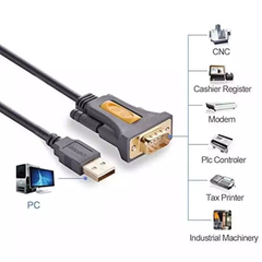 Cáp chuyển đổi USB 2.0 to COM RS232 Ugreen CR104 Chip PL2303GT hỗ trợ Windows 11