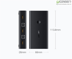 KVM Switch 2 Cổng HDMI 4k Ugreen 50744 Hỗ trợ 4K@30Hz - Bộ Gộp 2 Máy Tính Dùng Chung Màn Hình 1 Phím 1 Chuột