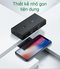 KVM Switch 2 Cổng HDMI 4k Ugreen 50744 Hỗ trợ 4K@30Hz - Bộ Gộp 2 Máy Tính Dùng Chung Màn Hình 1 Phím 1 Chuột