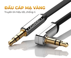 Cáp Audio 3.5mm dây dẹt Ugreen AV119 một đầu vuông góc