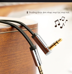 Cáp Audio 3.5mm dây dẹt Ugreen AV119 một đầu vuông góc