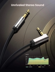 Cáp Audio 3.5mm dây dẹt Ugreen AV119 một đầu vuông góc