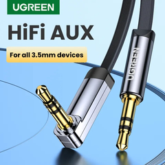 Cáp Audio 3.5mm dây dẹt Ugreen AV119 một đầu vuông góc