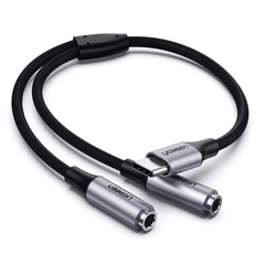 Cáp chuyển USB Type C sang 2 cổng Audio Ugreen 30732 dài 20cm