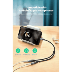 Cáp chuyển USB Type C sang 2 cổng Audio Ugreen 30732 dài 20cm