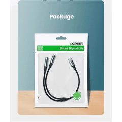 Cáp chuyển USB Type C sang 2 cổng Audio Ugreen 30732 dài 20cm