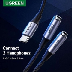 Cáp chuyển USB Type C sang 2 cổng Audio Ugreen 30732 dài 20cm